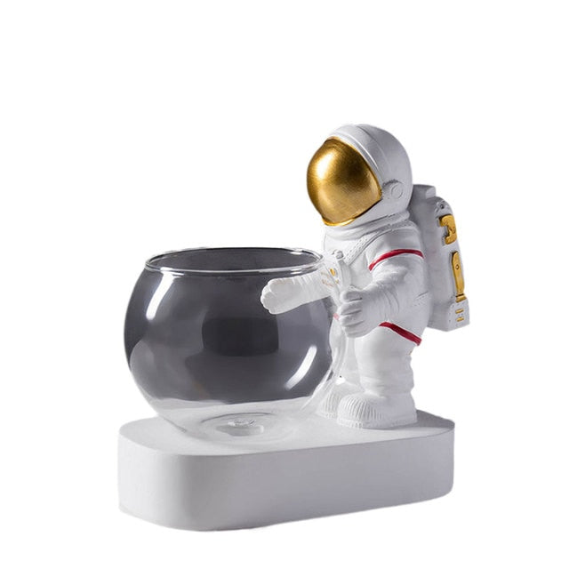 Astronaut & Scuba Diver Decorative Vase Resin + Glass Flowerpot Ornaments